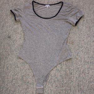 gray bodysuit
